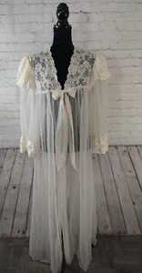 Beautiful VINTAGE women's OLGA sheer full length sexy robe - SIZE LARGE - Picture 1 of 16