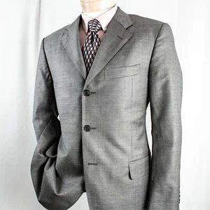 SALVATORE FERRAGAMO New Silver Gray Solid 3 Buttons Men Jacket Coat Size 40 42 - Picture 1 of 12