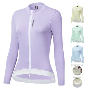 Ladies Cycling Jersey Long Sleeve Road Bike Jacket Breathable Quick Drying Coats - Picture 1 of 27