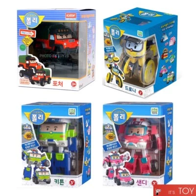 Robocar Poli POACHER DRONEY KEATON SANDY 4-Transforming Robots Cars Figures set - Image 1 of 4