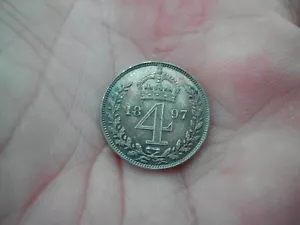 1897 Queen Victoria Maundy Set E.F Grade. - Picture 1 of 7