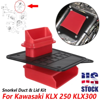 Kit de reconstrucción de conducto y tapa de snorkel de alto flujo para Kawasaki KLX 250 KLX250 KLX300 EE. UU. Foto 1 de 4