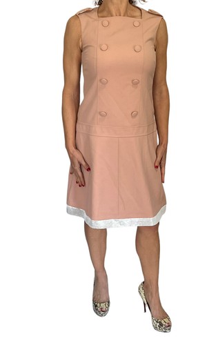 ABITO TRENCH DOPPIOPETTO ROSSO VALENTINO ROSA SENZA MANICHE TG 42 4 6