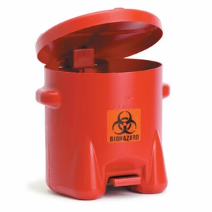 Lata de riesgo biológico de polietileno de 10 galones • 18" W x 22" D x 18" H 1 ea - Imagen 1 de 1