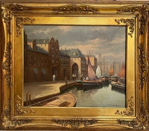 Dipinto olio su tela, XX secolo, Venezia, Giuseppe Viganò - Imagen 1 de 10