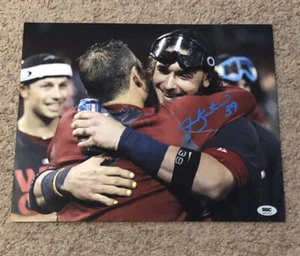 JARROD SALTALAMACCHIA SIGNED AUTOGRAPHED 11X14 PHOTO WS CELEBRATION RED SOX SGC - Picture 1 of 3