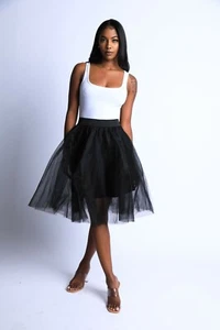 Women's Tutu Tulle Knee Length A Line Ballet Dance Prom Party Layers Skirt Cute - Picture 1 of 30