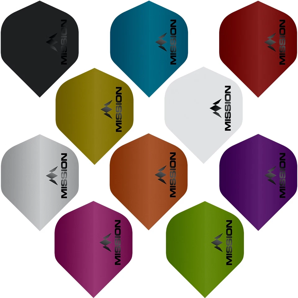 5 SETS [15] Mission Logo 100 Dart Flights Standard Shape Tough Plain - Image 1 of 1