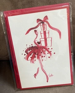 EATEE LAUDER MUSE LA ROUGE 3-HOLIDAY CARDS BLANK W/ENVELOPES IN PACKAGE - Picture 1 of 2