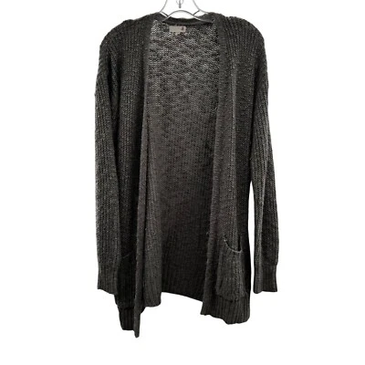 Cárdigan para mujer SO tejido frente abierto manga larga gris talla mediana Foto 1 de 4