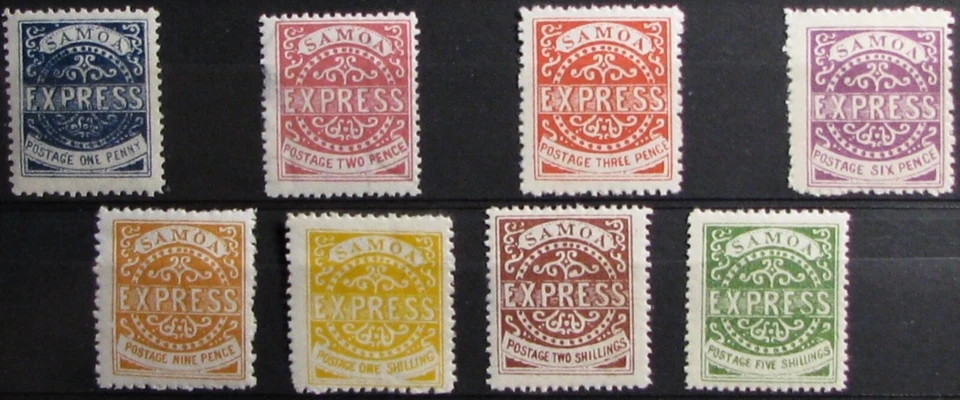 1890 SAMOA #1-8: F/VF MH Official Reprints of Samoa's first stamp issue of 1877 - Image 1 of 1