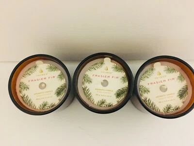 3x Thymes Frasier Fir Pine Needle Glass Jar Candle 45Hour Burn Time 6.5 oz  Each - Image 1 of 4