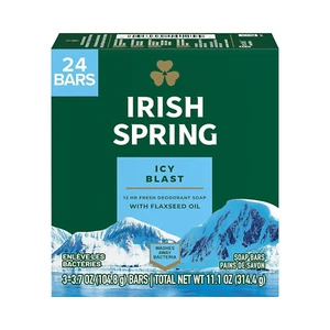 Irish Spring Icy Blast Bar Soap, 24 Pack, 3.7 oz, Deodorant Soap for Men - Picture 1 of 12