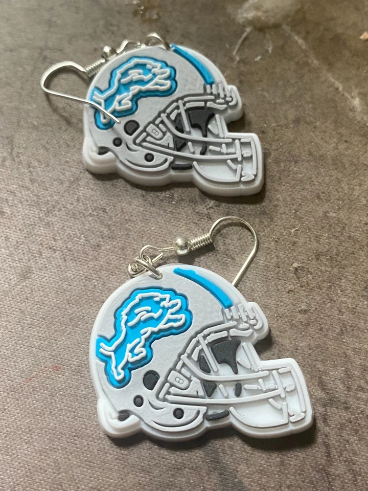 Detroit Lions足球队吊坠耳环 — 第 1/1 张图片