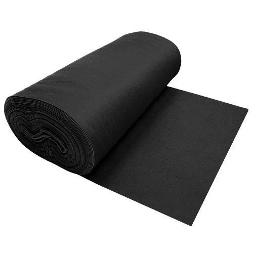 BLACK ACRYLIC FELT-72” WIDE-SCHOOL CRAFT-POKER TABLE FABRIC-SOLD BY YARD. - Image 1 of 1