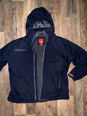 Izod Hombre Cálido Invierno Abrigo Con Capucha Parka Chaqueta Talla Grande L Azul Marino Foto 1 de 4