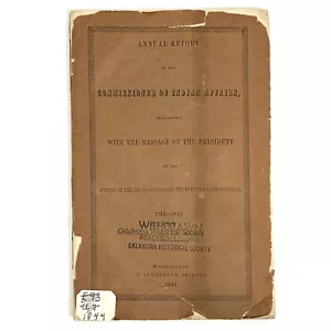 Annual Report of The Commissioner of Indian Affairs ~ 1844-1845 - Picture 1 of 8