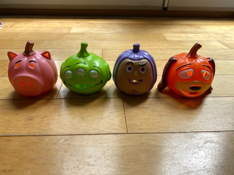 Disney Toy Story Mini Light Up Pumpkin Lot of 4 Hamm Slinky Dog Buzz Alien Cover
