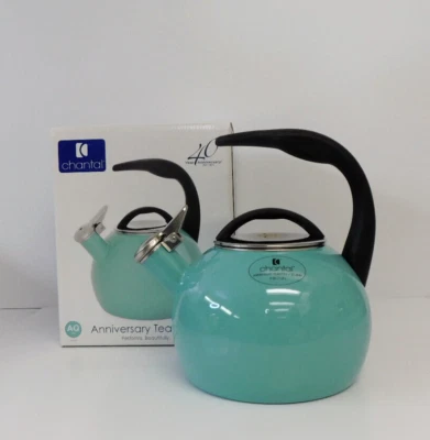 Chantal Enamel on Steel 2 Quart Anniversary Kettle, Aqua *NEW* - Image 1 of 4