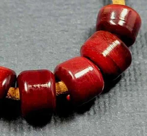 5FISH ~ Handmade Lampwork Boro Borosilcate Spacer Beads ~ Crimson Silk (8) - Picture 1 of 2