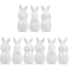  3 Sets Rabbit Ornament White Bunny Decoration Ceramic Bunnies Household