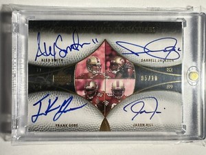 2007 Exquisite Alex Smith Frank Gore Darrell Jackson Jason Hill Quad Auto /10 