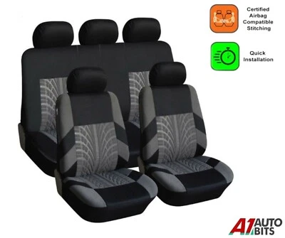 Car Seat Covers Protectors Grey Full Set HQ Fabric For Ford Focus Mondeo Fiesta - Image 1 of 4
