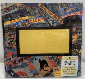 Vacation Travel Memories Photo Album Holds 100 Photos With Storage Pocket NEW - Picture 1 of 11