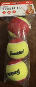 3pk Starter Tennis Balls Beginner Ex Low Bounce Age 8 or less - Franklin - Picture 1 of 2