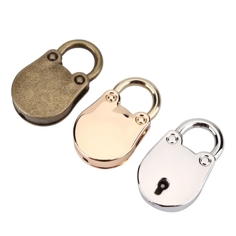 3Pcs/Set Antique Padlock&Skeleton Key Notebook Metal Lock Silver+Gold+Bronze LIF Cover