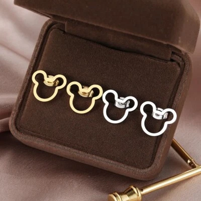 2 PAIRS 14 KT Gold Plated Disney Mickey Mouse Stud Earrings Adults Kid’s - Image 1 of 4