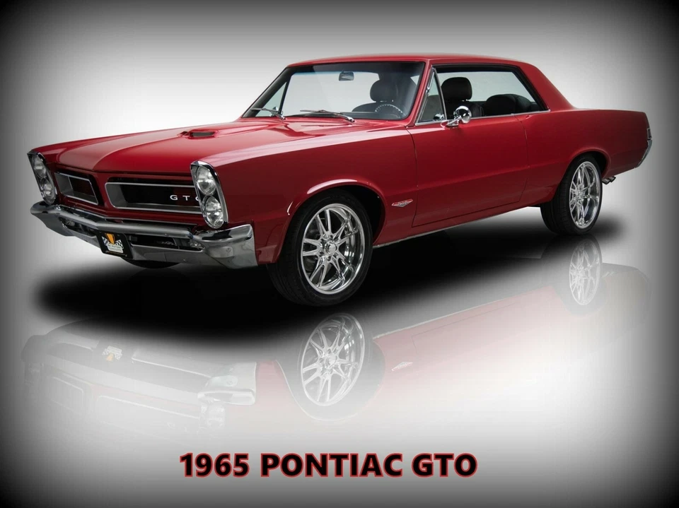 Pontiac GTO 1965 letrero de metal nuevo: restauración Hot Rod en rojo Foto 1 de 1