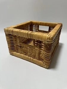 Wicker Storage Cubby Box with Handles 9*10 - Boho Chic Hand Made Woven - Picture 1 of 6