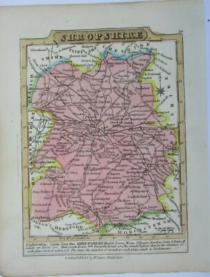 Antique map of Shropshire by William Lewis 1819 - Image 1 of 2