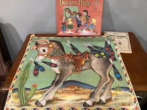Vintage Pin The Tail on The Donkey “Donkey Party” Game #4408 Whitman Publishing - Picture 1 of 14