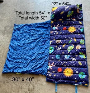 Gently Used Toddler Space Astronaut Rockets Sleeping Bag Mat Nap - Picture 1 of 4