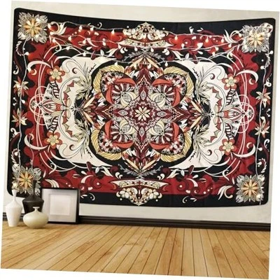 Tapiz de mandala - Polilla colgante de pared, resistente a los rayos UV, 47,6 L" x 35,4 W" púrpura rojo Foto 1 de 4