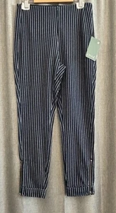 Pantalón Legging Capri Lysse' Nuevo con Etiquetas Denim Puños Rayas Tobillo Cremallera Talla Mediana - Imagen 1 de 14