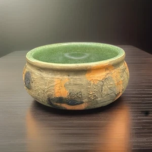 Studio Kunst Keramik kleine strukturierte Schale Schmuckschale innen glasiert Erdtöne - Bild 1 von 8