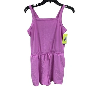 New All In Motion Girls XL (14) Pink Thin Strap Adjustable Waist Woven Romper - Picture 1 of 3