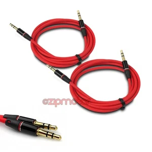 2X 3FT 3.5MM AUX AUDIO ESTÉREO CABLES CABLE ROJO ATRIX LUMIA 820 900 NITRO VIVID - Imagen 1 de 1