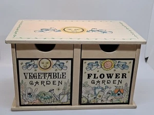 Vegetable And Flower Garden Seed Drawers Wooden Box. Not Air Tight 9¼x6¼x5¼ IN - Picture 1 of 12