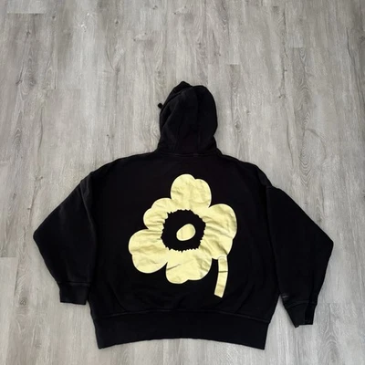 Adidas x Marimekko Hoodie Womens Small Black Gold Unikko Poppy Flower Collab - Image 1 of 4