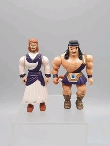 Vtg 1984 Wee Win New Heroes of The Kingdom Jesus & Samson Bible Figure LOT RARE - Picture 1 of 9
