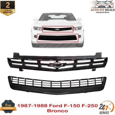 Parachoques delantero rejilla inferior superior texturizada 2 piezas para Chevrolet Camaro 2014-2015 Foto 1 de 4