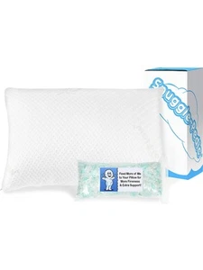 Snuggle-Pedic Adjustable Cooling Pillow - Shredded Memory Foam Pillows for Side, - Picture 1 of 8