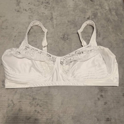 Sujetador Just My Size JMS satinado elástico sin aros 1960 blanco 46DD Foto 1 de 3