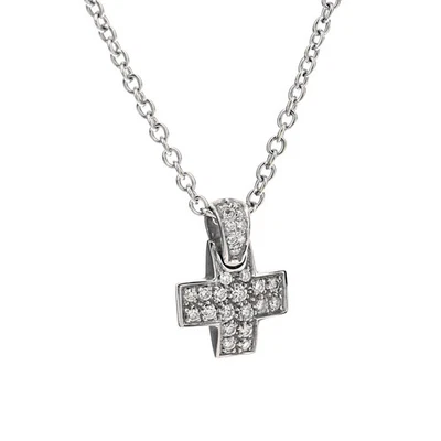Colar com pingente de ouro branco 18k com cruz de diamante Pomellato - Imagem 1 de 3
