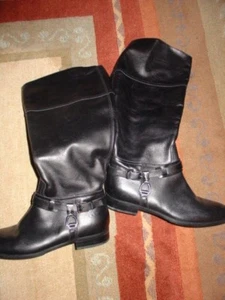 CORDANI BLACK LEATHER ZIPPER BOOTS sz 39 us 8.5 - Picture 1 of 5