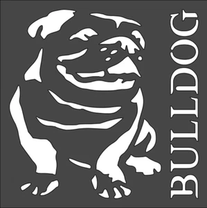 1-5,5x5,5 Zoll Schablone, (VA-38) Bulldogge (6mil) - Bild 1 von 2